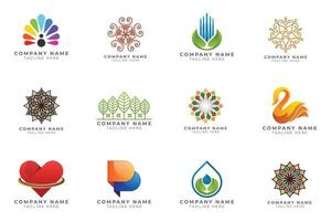 Logo set modern and creative branding idea collection for business company. vector