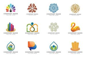 Logo set modern and creative branding idea collection for business company. vector