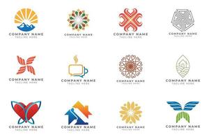 Logo set modern and creative branding idea collection for business company. vector