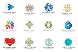 Logo set modern and creative branding idea collection for business company. vector