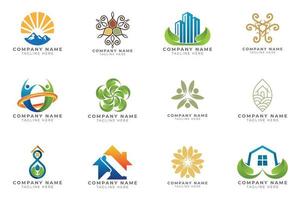 Logo set modern and creative branding idea collection for business company. vector