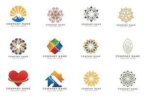 Logo set modern and creative branding idea collection for business company. vector