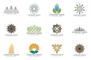 Logo set modern and creative branding idea collection for business company. vector