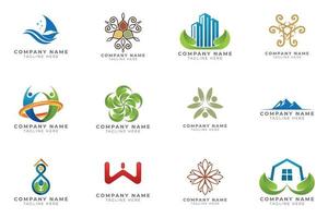 Logo set modern and creative branding idea collection for business company. vector