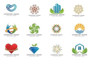 Logo set modern and creative branding idea collection for business company. vector