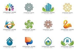 Logo set modern and creative branding idea collection for business company. vector