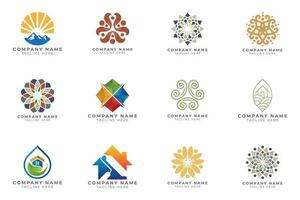 Logo set modern and creative branding idea collection for business company. vector