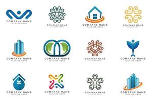 Logo set modern and creative branding idea collection for business company. vector