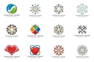 Logo set modern and creative branding idea collection for business company. vector