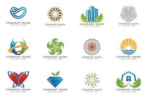 Logo set modern and creative branding idea collection for business company. vector