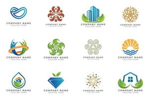 Logo set modern and creative branding idea collection for business company. vector