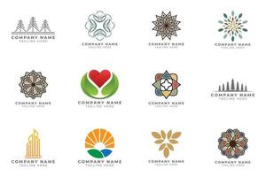 Logo set modern and creative branding idea collection for business company. vector