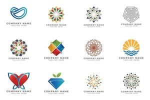 Logo set modern and creative branding idea collection for business company. vector