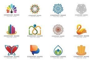 Logo set modern and creative branding idea collection for business company. vector