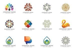 Logo set modern and creative branding idea collection for business company. vector