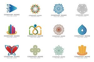 Logo set modern and creative branding idea collection for business company. vector