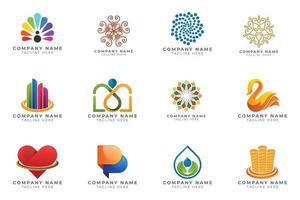 Logo set modern and creative branding idea collection for business company. vector