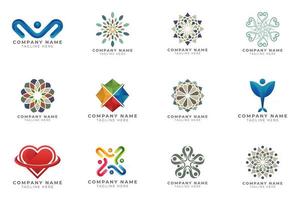 Logo set modern and creative branding idea collection for business company. vector