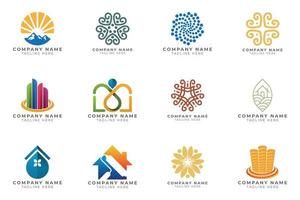 Logo set modern and creative branding idea collection for business company. vector