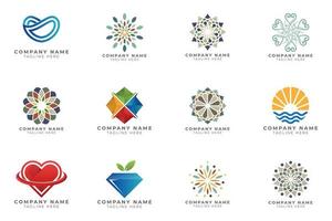 Logo set modern and creative branding idea collection for business company. vector