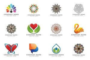 Logo set modern and creative branding idea collection for business company. vector