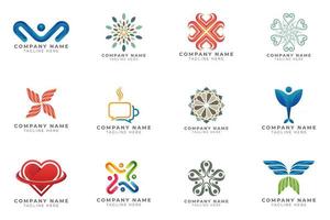 Logo set modern and creative branding idea collection for business company. vector