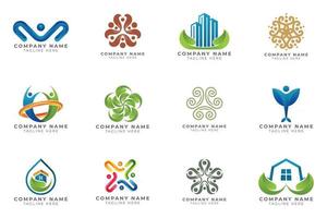 Logo set modern and creative branding idea collection for business company. vector