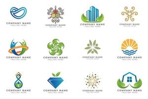 Logo set modern and creative branding idea collection for business company. vector