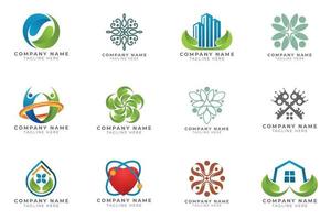 Logo set modern and creative branding idea collection for business company. vector