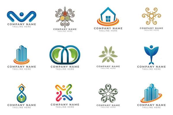 Logo set modern and creative branding idea collection for business company.