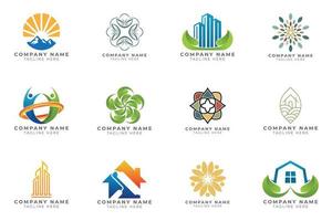 Logo set modern and creative branding idea collection for business company. vector