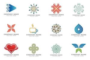 Logo set modern and creative branding idea collection for business company. vector