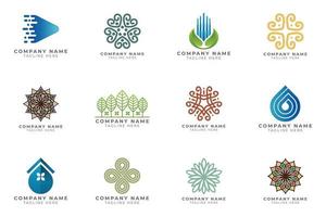 Logo set modern and creative branding idea collection for business company. vector