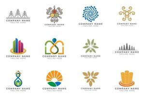 Logo set modern and creative branding idea collection for business company. vector