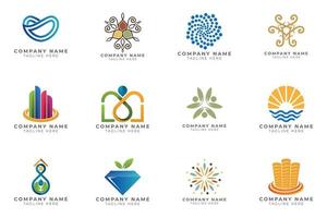 Logo set modern and creative branding idea collection for business company. vector