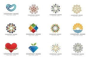 Logo set modern and creative branding idea collection for business company. vector