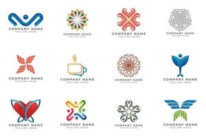 Logo set modern and creative branding idea collection for business company. vector