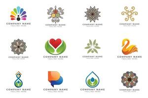 Logo set modern and creative branding idea collection for business company. vector