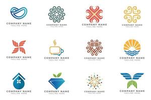 Logo set modern and creative branding idea collection for business company. vector