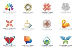 Logo set modern and creative branding idea collection for business company. vector