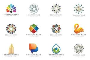 Logo set modern and creative branding idea collection for business company. vector