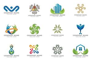 Logo set modern and creative branding idea collection for business company. vector