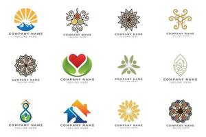 Logo set modern and creative branding idea collection for business company. vector