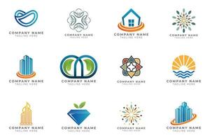 Logo set modern and creative branding idea collection for business company. vector