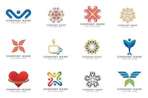 Logo set modern and creative branding idea collection for business company. vector