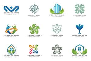 Logo set modern and creative branding idea collection for business company. vector