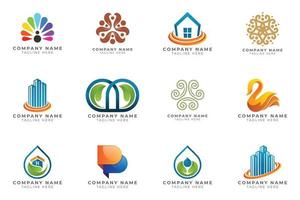 Logo set modern and creative branding idea collection for business company. vector