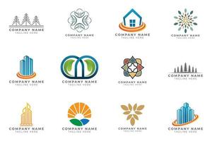 Logo set modern and creative branding idea collection for business company. vector