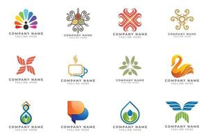 Logo set modern and creative branding idea collection for business company. vector