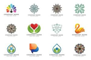 Logo set modern and creative branding idea collection for business company. vector